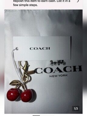 Coach keychain charm- Bag Not Included.
